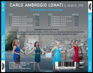 Ensemble Giardino di Delizie - Lonati cd retro